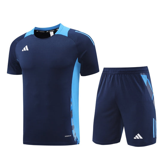 AD08 sapphire blue shorts suit S-2XL
