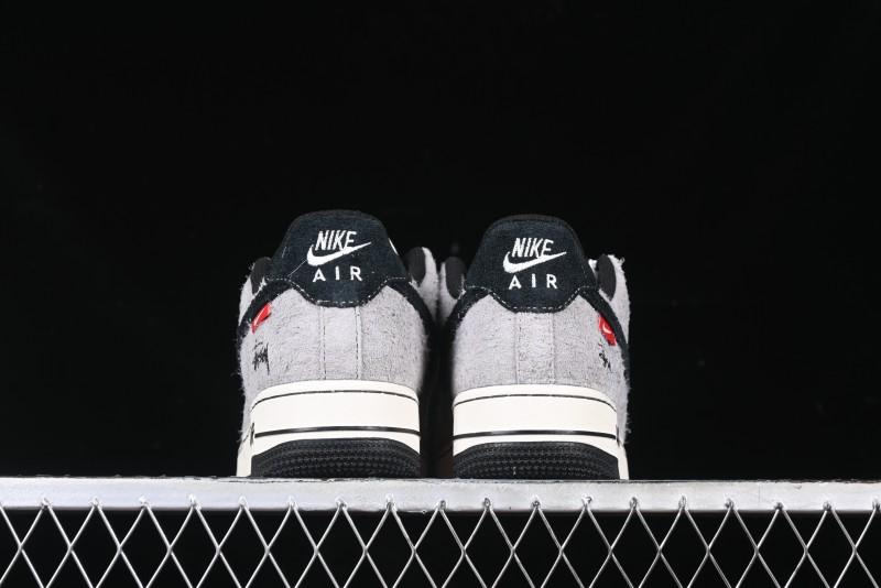 Nike Air Force 1 '07 Low Stussy Collaboration - Suede Grey Low-Top Casual Sneakers - SJ6698-018