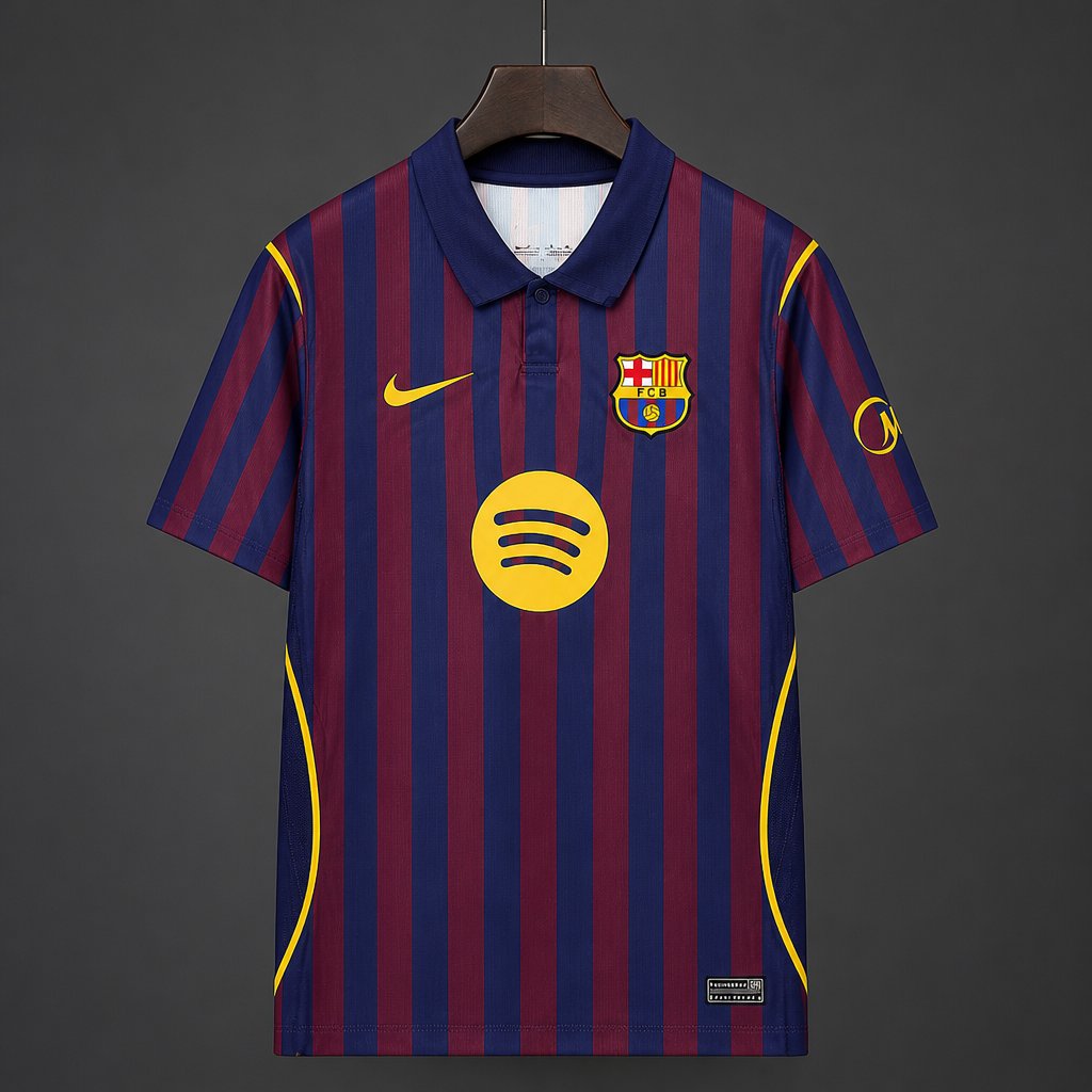 27/28 Barcelona Home Blue Burgundy Stripes Jersey