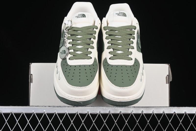 Nike Air Force 1 '07 Low The North Face Collaboration Beige Green Mini Swoosh Casual Sneakers - KK1988-043