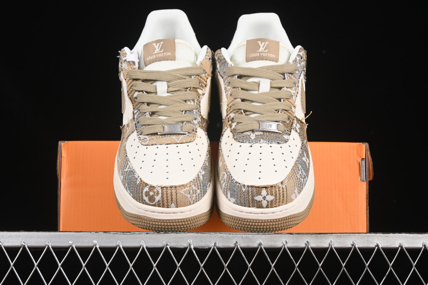Nike Air Force 1'07 Low LV Collaboration Khaki Print Denim Casual Sneakers - XS1958-582