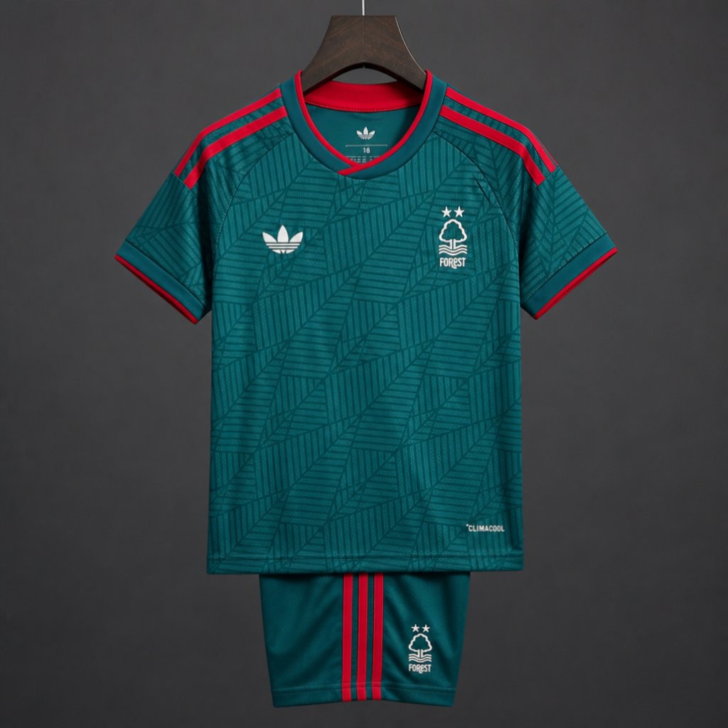 26/27 Kids Nottingham Forest Away Teal Kits Jersey