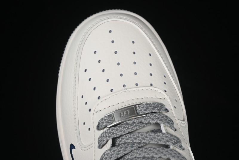 Nike Air Force 1 '07 Low The North Face Collaboration Grey Blue Double Swoosh Casual Sneakers - XS1958-520