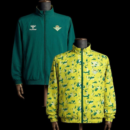 2026 Real Betis Green And Yellow  Reversible Full Zipper Jacket