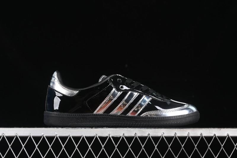 Adidas Samba Atmos IH3364 Patent Leather Black Silver Casual Sneakers