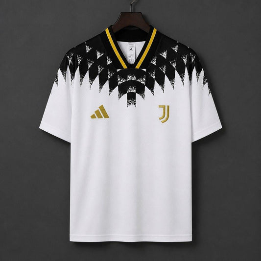 26/27 Juventus White with Black Geometric Pattern 1994 Vintage Remake Jersey
