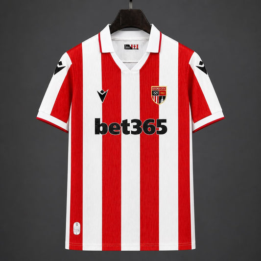 26/27 Stoke City Home Red Stripes Jersey