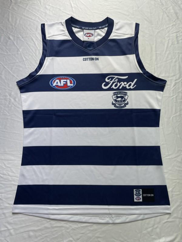 25/26 Geelong Cats Navy and White Hooped Jersey