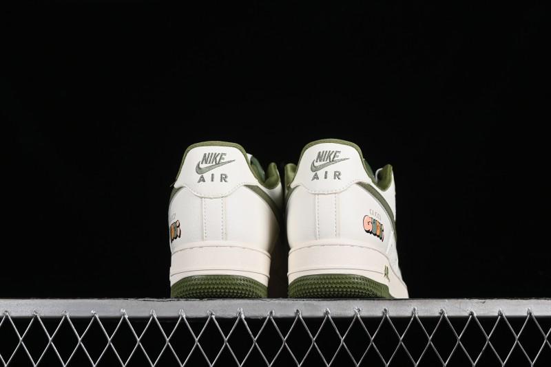 Nike Air Force 1 '07 Low Gucci Collaboration - Beige Green Linen Casual Sneakers - XZ3398-588