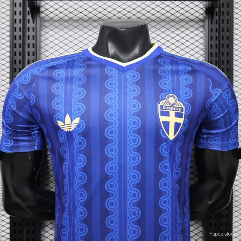 Player Version 2026 Sweden Blue with Tonal Chain Stripe  Away Jersey