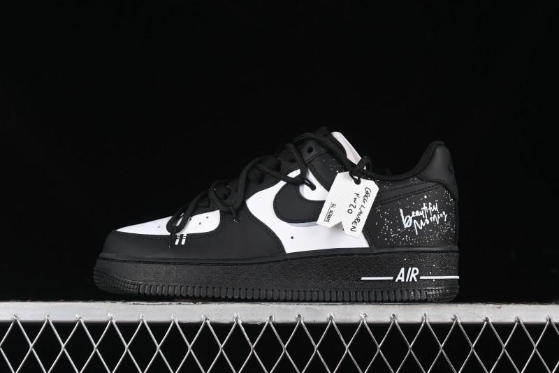 Nike Air Force 1 '07 Low Retro Street Spray White Peach Bubble Casual Sneakers - ZH0316-038