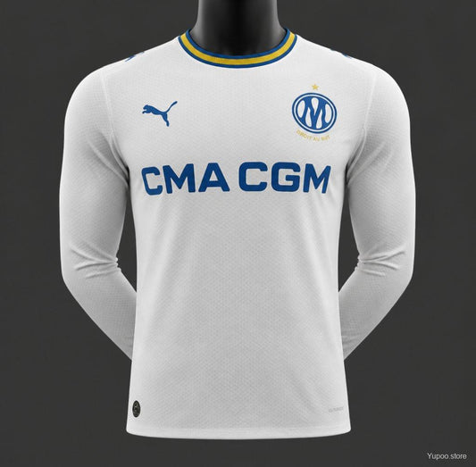 Player Version 26/27 Olympique Marseille Home White Long Sleeve Jersey
