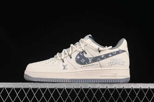 Nike Air Force 1'07 Low LV Collaboration Grey Pattern Drawstring Casual Sneakers - DM6868-065