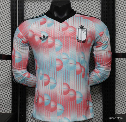 Player Version 26/27 Belgium Frozen Blue & Pink  Away Long Sleeve Jersey