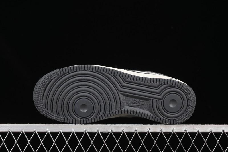 Nike Air Force 1'07 Low LV Collaboration Black Denim Casual Sneakers - SC9207-530