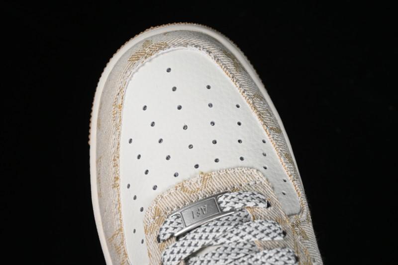 Nike Air Force 1 '07 Low V Collaboration - Khaki Mini Swoosh Low-Top Casual Sneakers - SJ2088-001