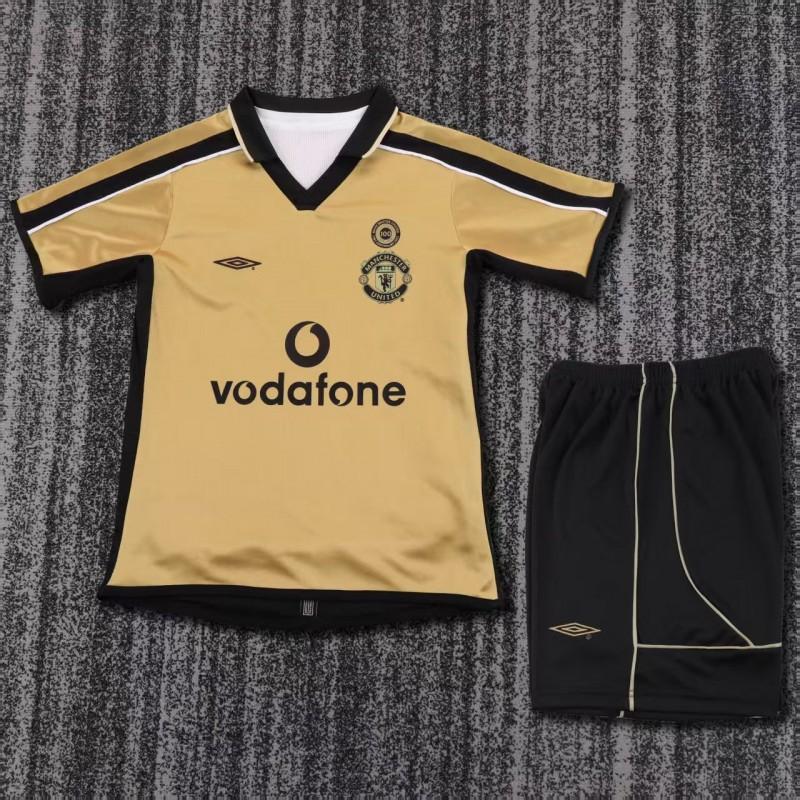 Retro Kids 01/02 Manchester United Centenary Golden Reversible Jersey