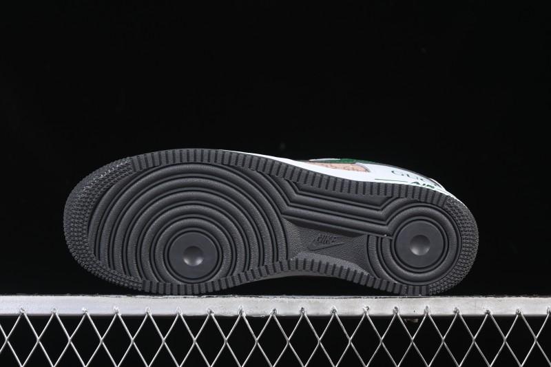 Nike Air Force 1 '07 Low Gucci Collaboration Pattern Grass Green Casual Sneakers - AH8462-004