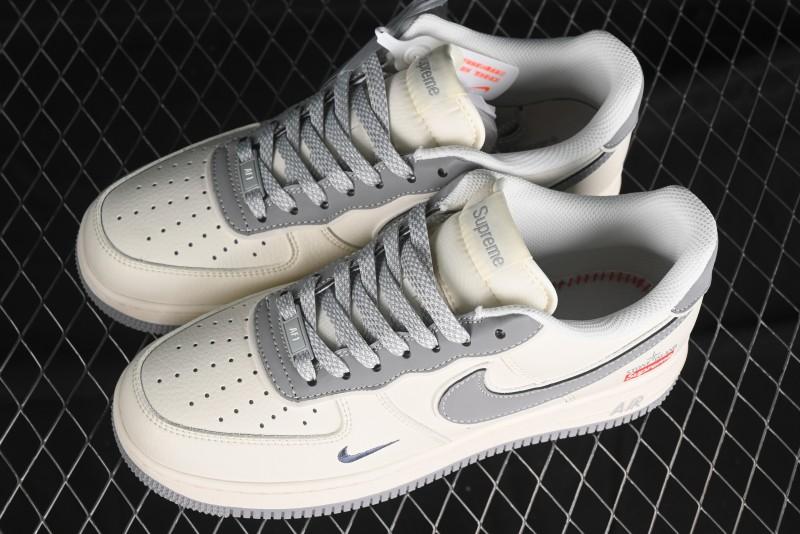 Nike Air Force 1 '07 Low Stone Island Supreme Collaboration Off-White Star Grey Low-Top Casual Sneakers - BB1616-303