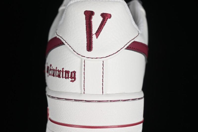 Nike Vlone x Air Force 1 '07 Low Collaboration Wine Red Casual Sneakers - AA5360-010