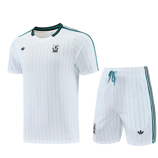 26/27 Liverpool White Short Sleeve+Soccer Shorts