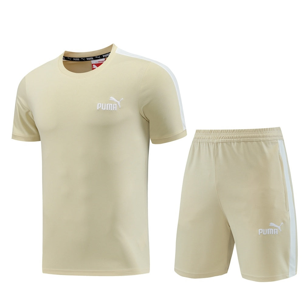 PD01 apricot shorts suit S-2XL