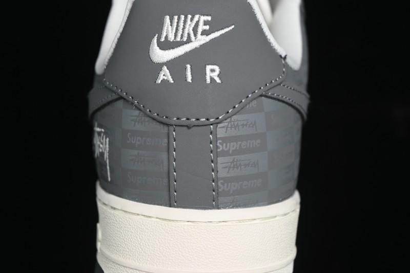 Nike Air Force 1 '07 Low Stussy Collaboration - Light Bone Shadow Low-Top Casual Sneakers - DF0180-008