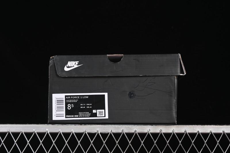 Nike Balenciaga Air Force 1'07 Low Collaboration Triple Swoosh Beige Black Casual Shoes - FR0538-090