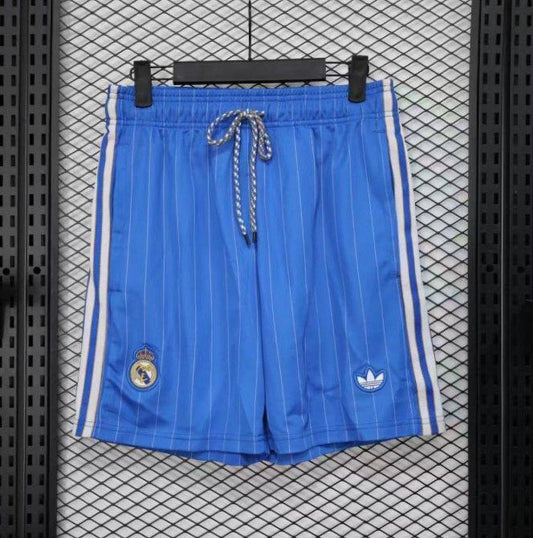25/26 Real Madrid Blue with White Pinstripes Shorts