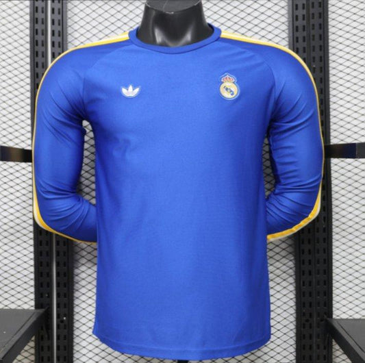 Player Version 2026 Real Madrid Blue Long Sleeve  Adidas Originals Retro Special Edition Jersey
