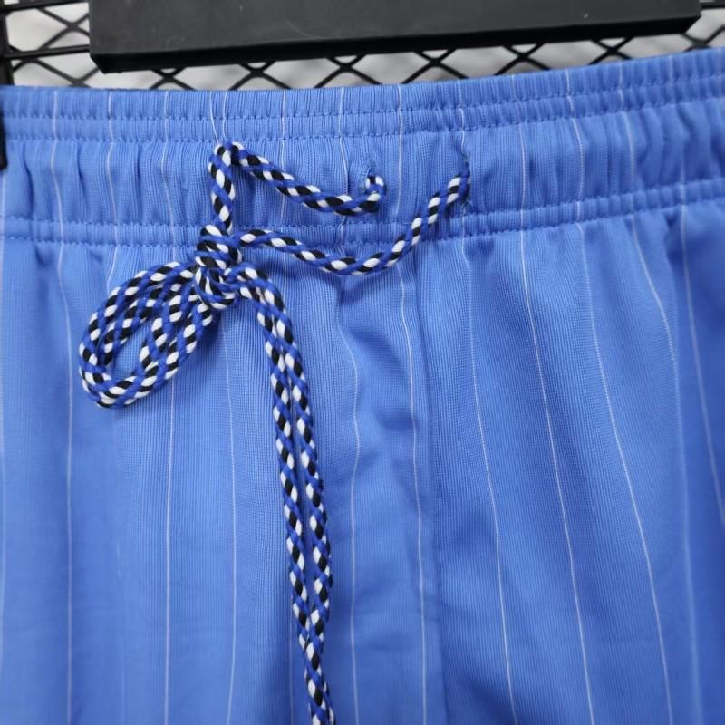 Retro Player Version  1990/91 Manchester United Third Sky Blue with Pinstripe Pattern Shorts