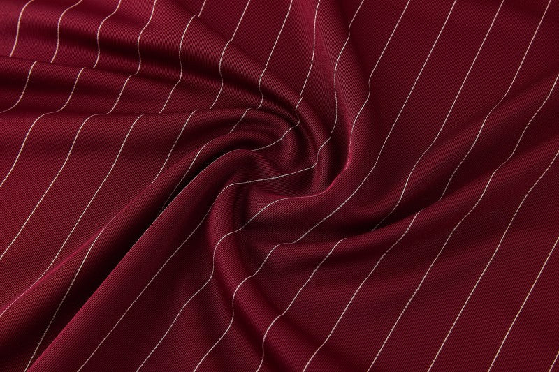 26/27 Arsenal Maroon Pinstripe Short Sleeve+Soccer Shorts