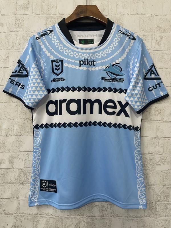 25/26 Cronulla-Sutherland Sharks Sky Blue with Indigenous Heritage Jersey