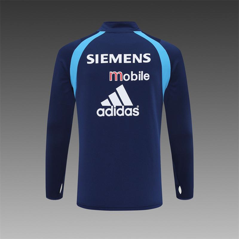 Retro 03/04 Real Madrid Royal Blue Half Zipper Jacket
