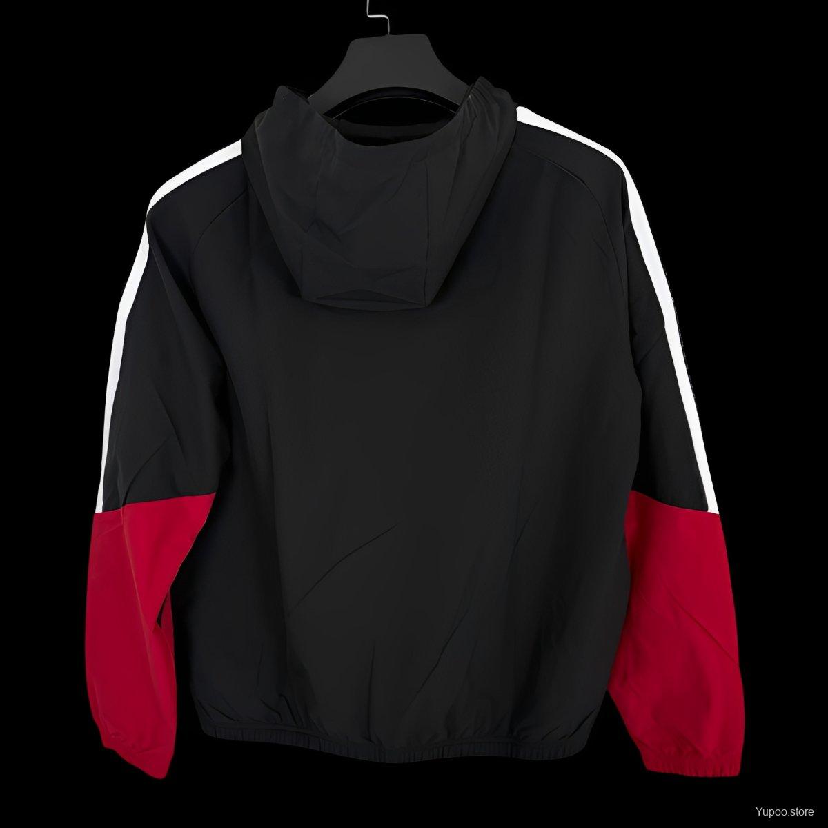 2026 Germany Black Full Zipper Windbreaker