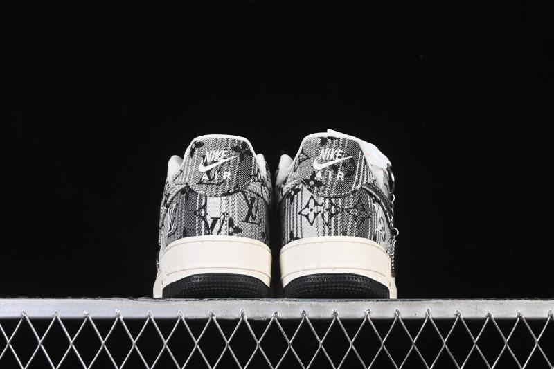 Nike Air Force 1 '07 Low LV Collaboration Gray Floral Canvas Casual Sneakers - DF0188-077