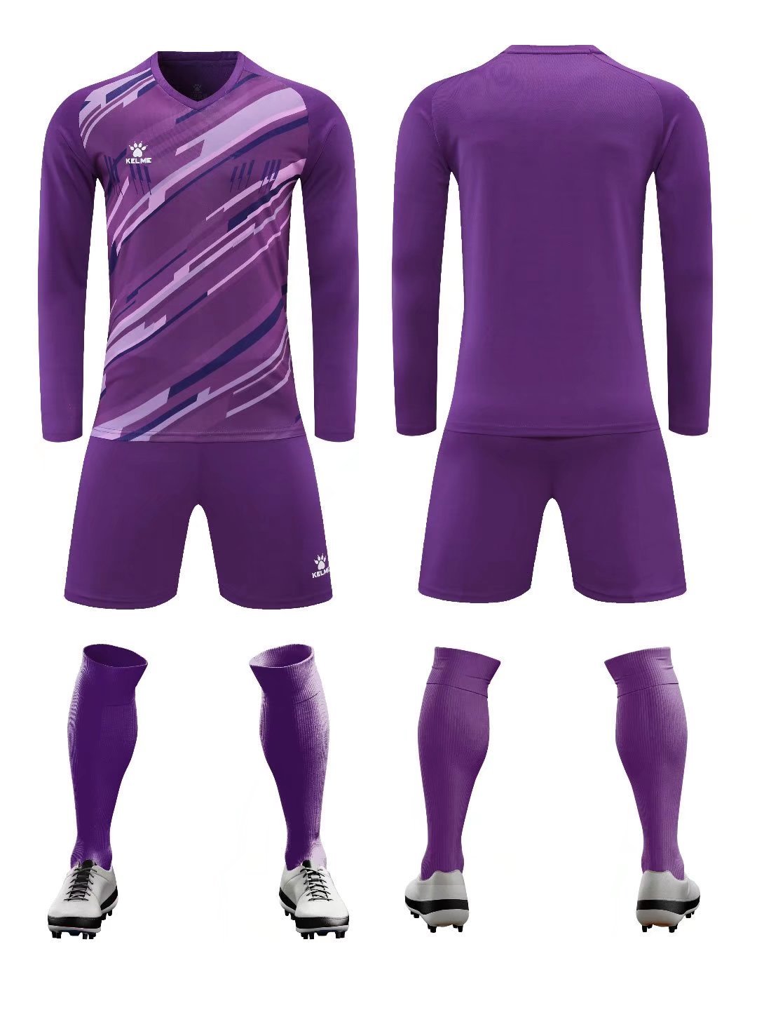 K3286 Kalmei long-sleeved training suit set 6 colors, S--3XL