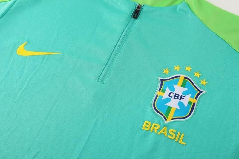 2025 Brazil Lake Green Half Zipper Jacket+Long Pants