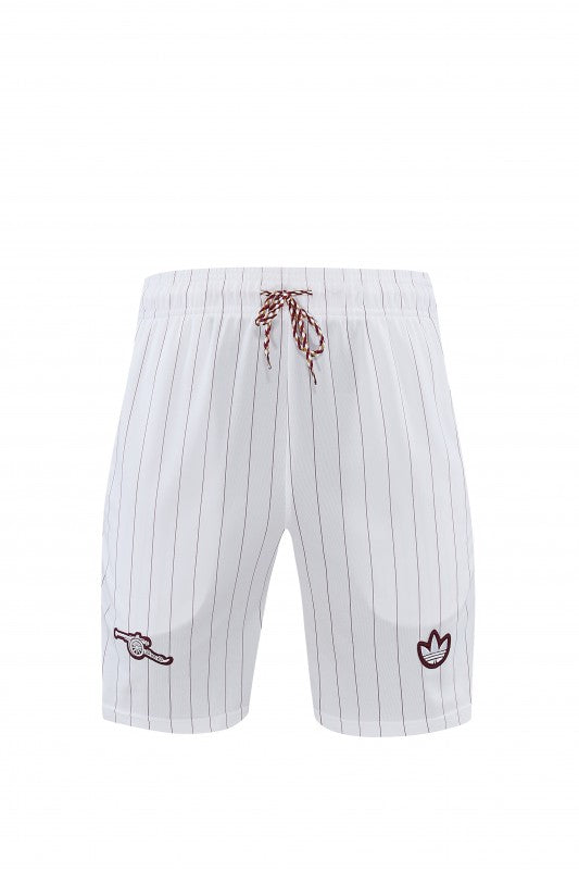 26/27 Arsenal White Pinstripe Short Sleeve+Soccer Shorts