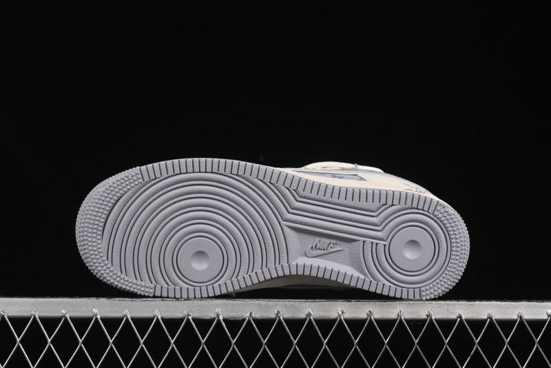 Nike Air Force 1'07 Low LV Collaboration Grey Print Drawstring Casual Sneakers - DM6868-062