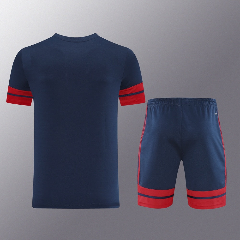 AD10 sapphire blue shorts suit S-2XL