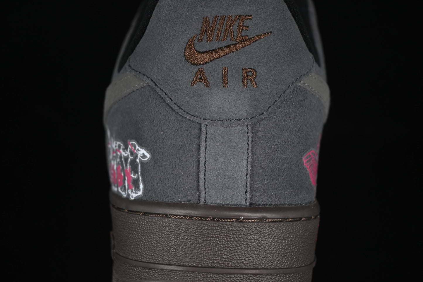 Nike Air Force 1'07 Low "Black Pink" Limited Edition Sneakers with Heart Design - DO6730-010
