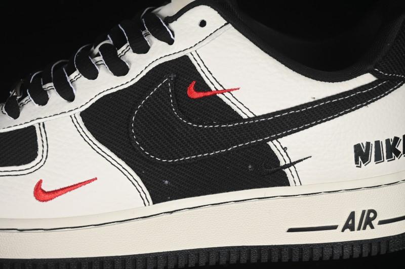 Nike Air Force 1'07 Low Black White Triple Swoosh Casual Sneakers - SC9207-537
