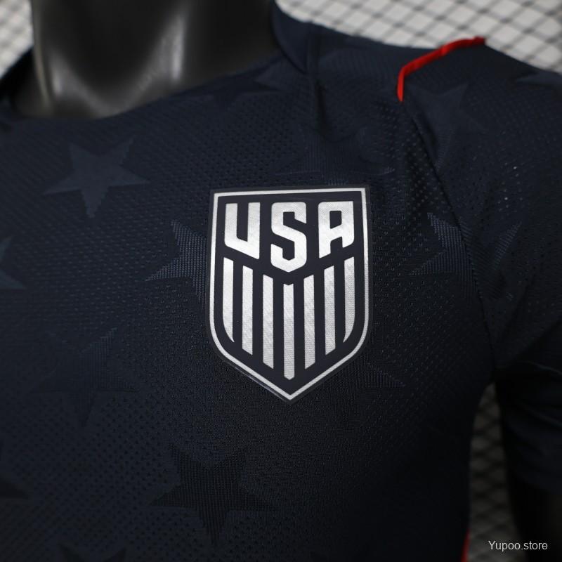Player Version 2026 USA Navy Blue with All-Over Star Pattern Away Jersey