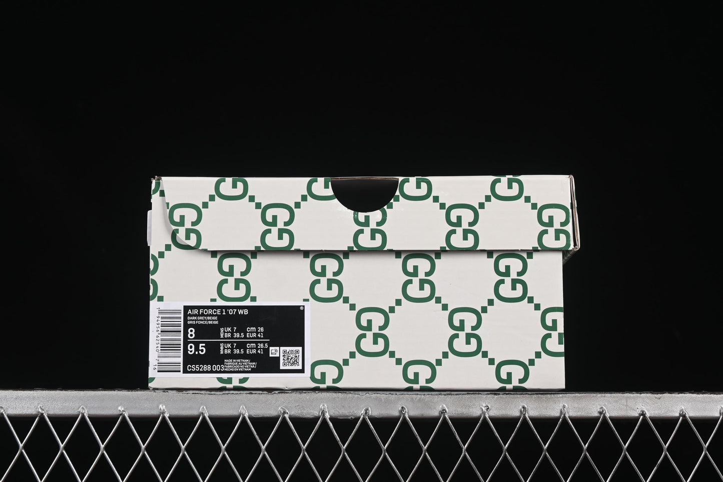 Nike Air Force 1 '07 Low Gucci Collaboration Classic Grey Pattern Casual Sneakers - CS5288-003