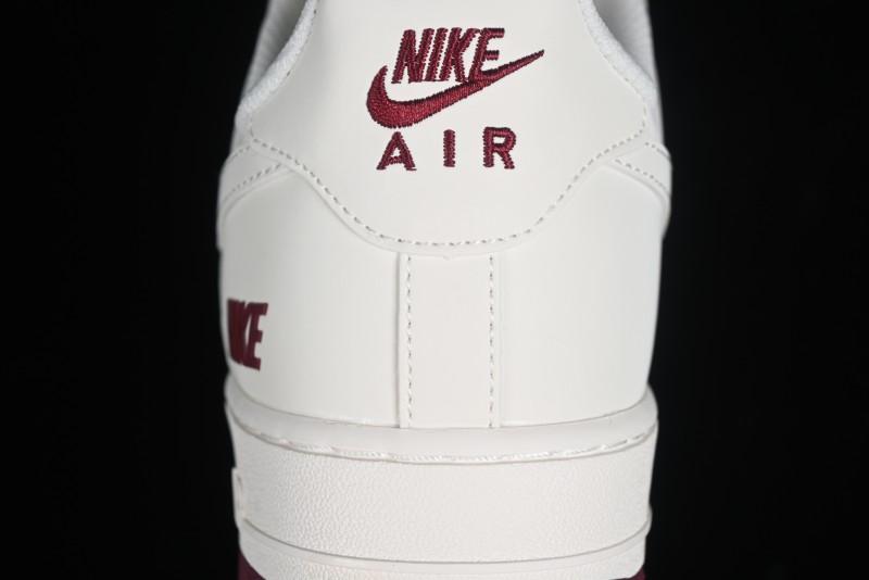 Nike Air Force 1 '07 Low "NIKE" Triple Swoosh Series White Wine Red Classic Casual Sneakers - TV2306-258
