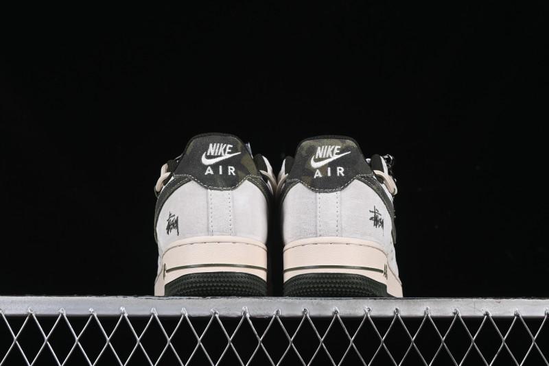 Nike Air Force 1 '07 Low Stussy Collaboration Camo Swoosh Drawstring Casual Sneakers - DM6688-014