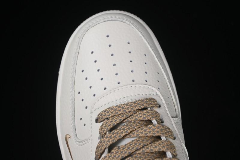 Nike Air Force 1 '07 Low QR Code Metallic Gold Star Sneakers Low-Top Casual Shoes - CU1836-965
