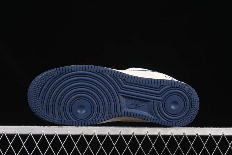 Nike Air Force 1 '07 Low Dior Collaboration Blue Iridescent Swoosh Casual Sneakers - XS1958-569