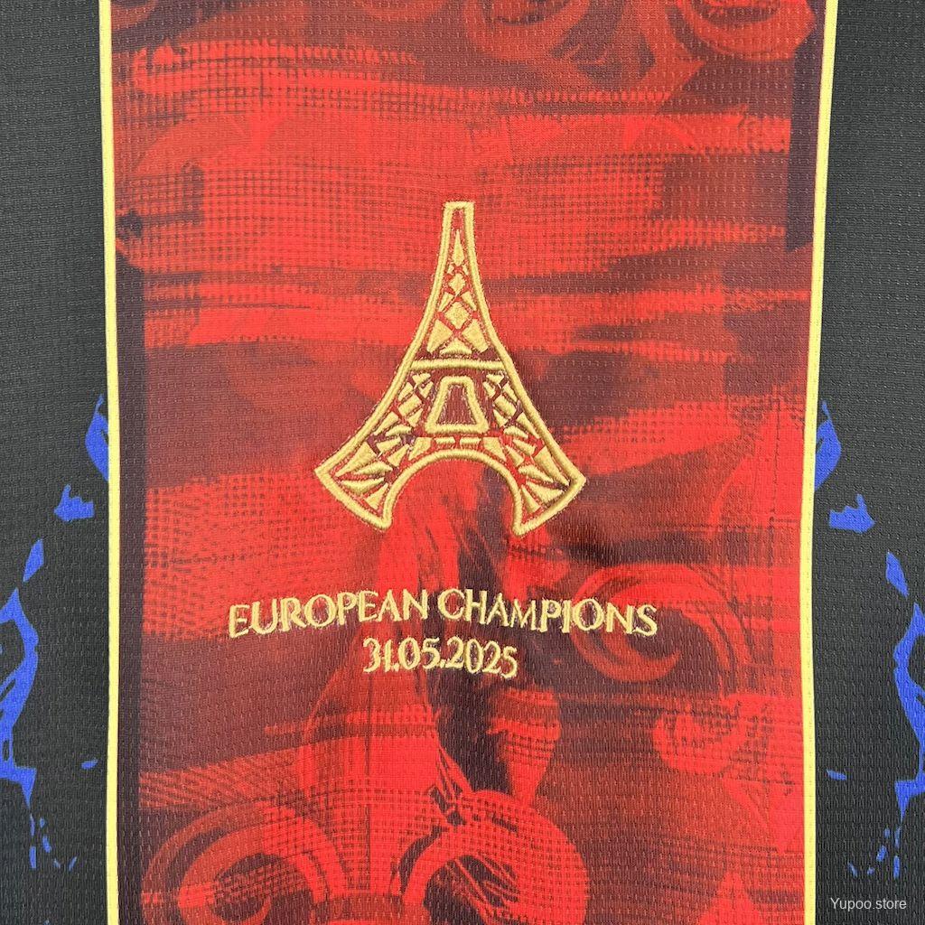 2025/26 Paris Saint-Germain (CAMPEONES DE EUROPA) Red And Blue Jersey
